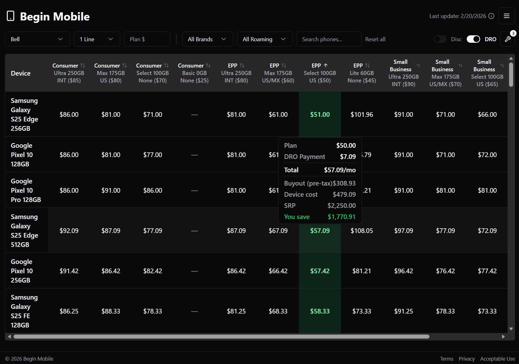 Inspect Plan Details (dark)